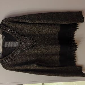 Miss Me Gold and Brown Knit Sweater Size Large